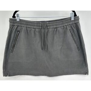 Athleta Farallon Skirt Women's 16 Zipper‎ Pockets Athleisure Casual Army Gray